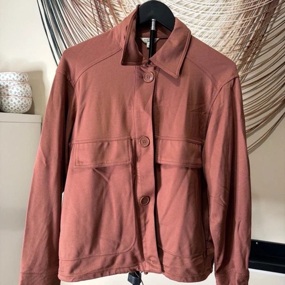 Max Studio Women's Button-Front Utility Jacket - Rusty Rose